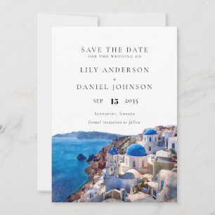 Santorini, Aquakultur Griechenland Hochzeit in Url Save The Date