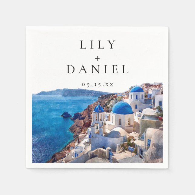 Santorini, Aquakultur Griechenland Hochzeit in Url Serviette (Vorderseite)