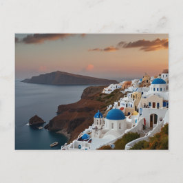 Santorini auf See Postcard Feiertagspostkarte