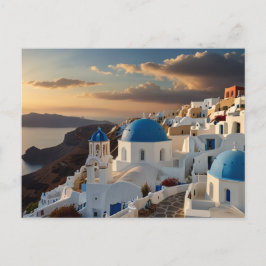Santorini auf See Postcard Feiertagspostkarte