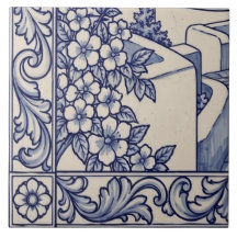 Santorini Azulejo-Muralfliese 5 von 6 unten links