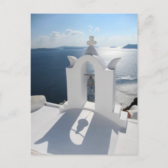 Santorini Bell Tower Casts Shadow Postkarte (Vorderseite)