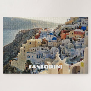 Santorini Blau und Weiß Aussicht Griechenland Feri Puzzle
