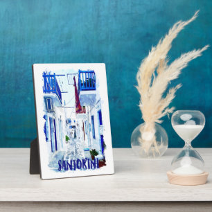 Santorini Blau-Weiß-Reise Fotoplatte