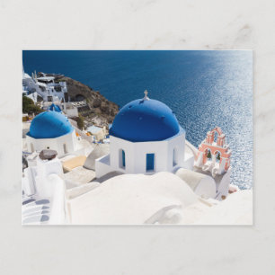 Santorini - Blaukuppelkirche bei Oia Postcard Postkarte
