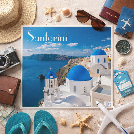 Santorini – Blue Domes by the Aegean Postkarte