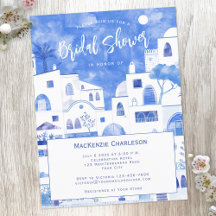 Santorini Bridal Dusche Einladung