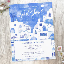 Santorini Bridal Dusche Einladung Postkarte