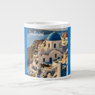 Santorini, eine griechische Paradies-Tasse Jumbo-Tasse