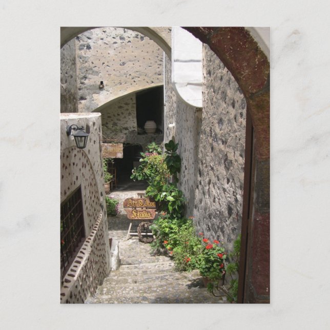 Santorini Fira Postkarte (Vorderseite)