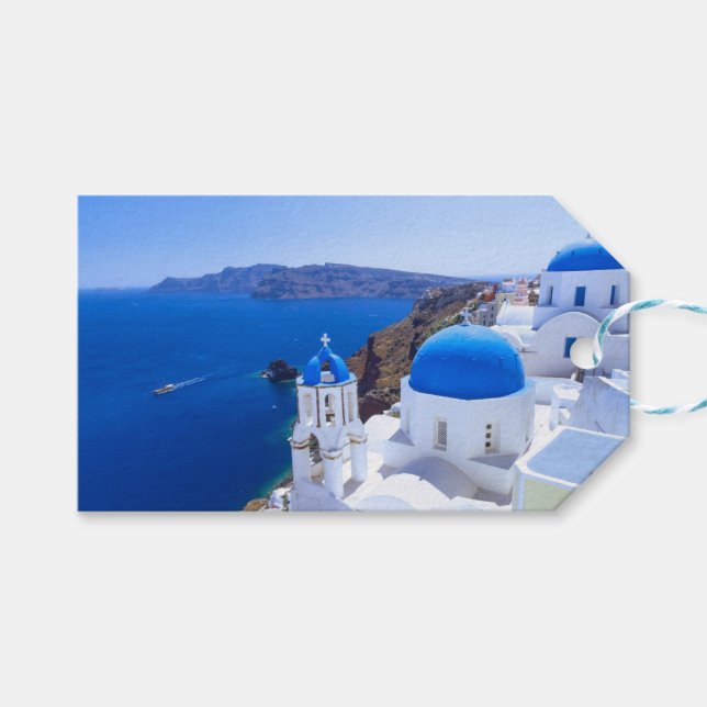 Santorini Geschenkanhänger (Vorderseite (Horizontal))
