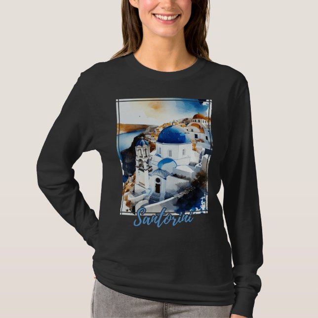 Santorini Greece  Greek Island Vacation T-Shirt (Vorderseite)