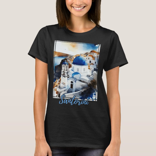 Santorini Greece  Greek Island Vacation T-Shirt (Vorderseite)