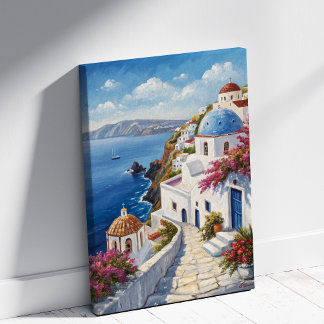 Santorini Greece Oil Painting Leinwanddruck