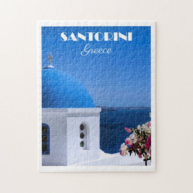Santorini, Greece travel poster,  Puzzle (Vertikal)