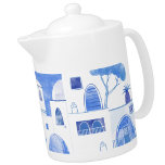 Santorini Greece Watercolor Blue White<br><div class="desc">Ein modernes blau-weißes Aquarellbild von Oia auf der atemberaubenden griechischen Insel Santorin. Originelle Kunst von Nic Squirrell.</div>