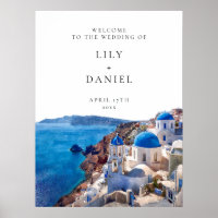Santorini Greece Wedding Welcome Sign