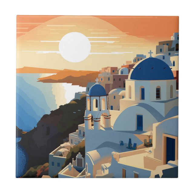 SANTORINI GRIECHENLAND #1 FLIESE (Vorderseite)