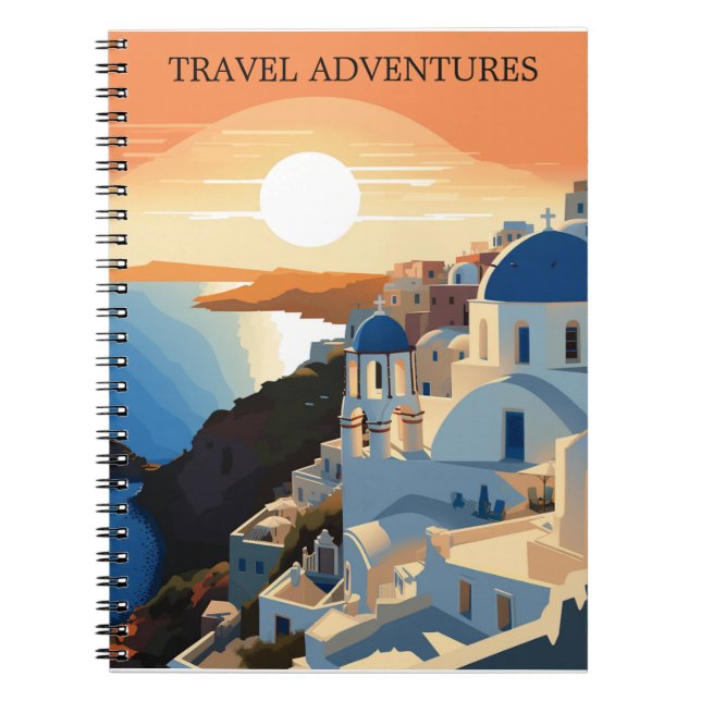 SANTORINI GRIECHENLAND #1 REISE JOURNAL NOTIZBLOCK (Vorderseite)