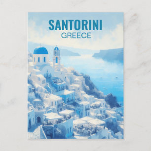 Santorini Griechenland Aquarellbilder Postkarte