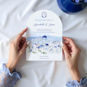 Santorini Griechenland Architectur Wasserfarbenhoc Einladung