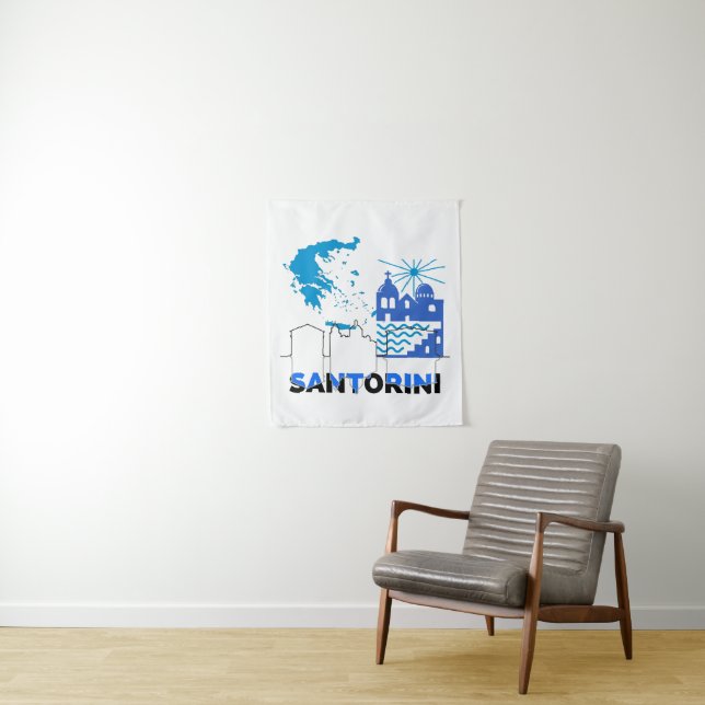 Santorini Griechenland.b Wandteppich (Beispiel)