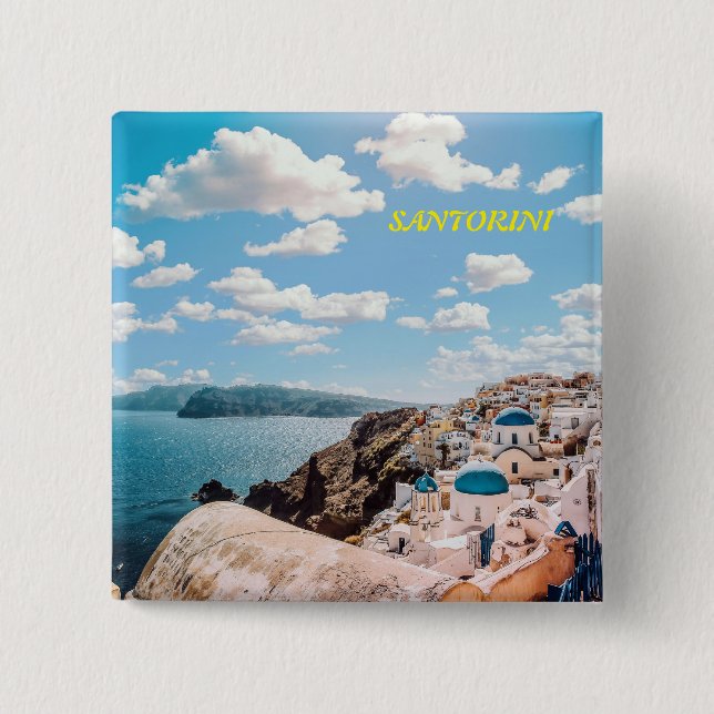 Santorini, Griechenland Beach House Button (Vorderseite)