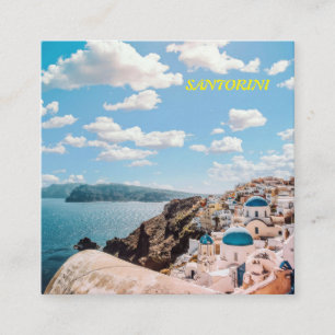 Santorini, Griechenland Beach House Quadratische Visitenkarte
