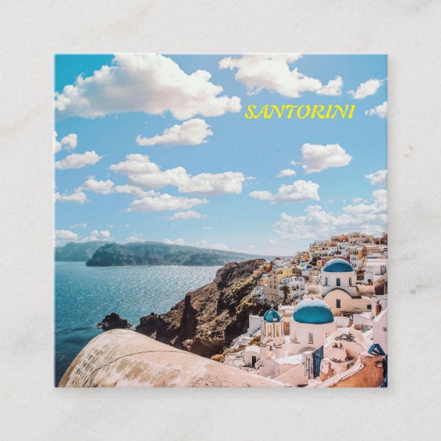 Santorini, Griechenland Beach House Quadratische Visitenkarte (Vorderseite)