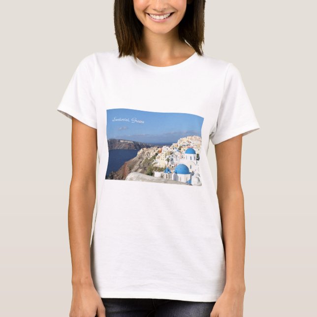 Santorini, Griechenland, Dorf von Oia, Fotografie T-Shirt (Vorderseite)