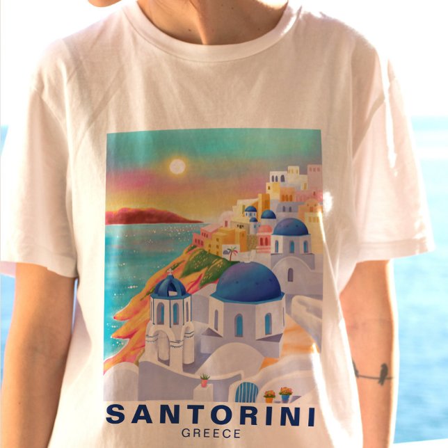 Santorini Griechenland - Europa Art Destination Tr T-Shirt (Von Creator hochgeladen)