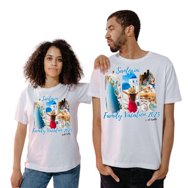 Santorini Griechenland Familienurlaub Sommerurlaub T-Shirt (Von Creator hochgeladen)