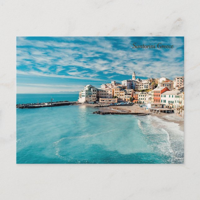 Santorini Griechenland Feiertagspostkarte (Vorderseite)