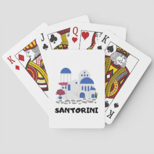 Santorini Griechenland Gebäude Spielkarten