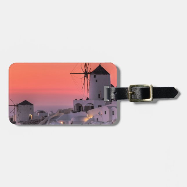 Santorini, Griechenland Gepäckanhänger (Vorderseite horizontal)