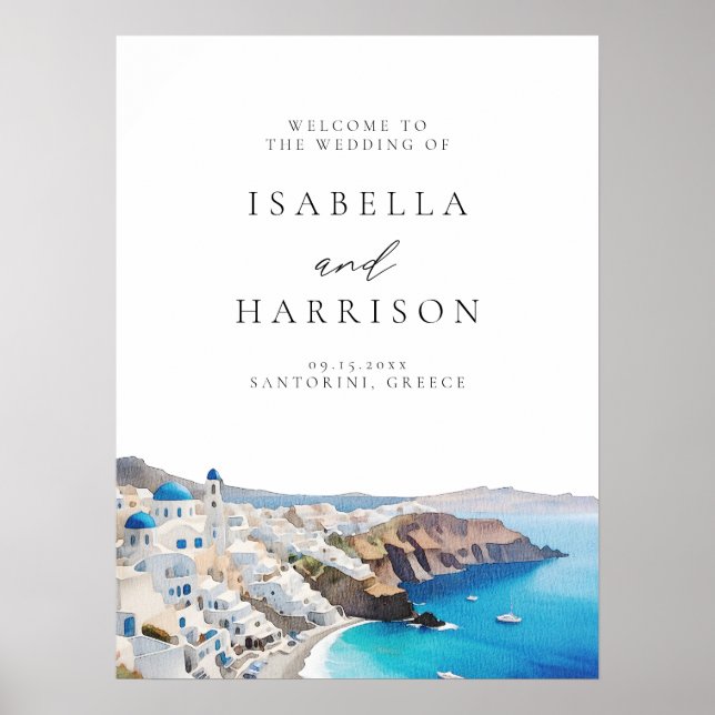 SANTORINI GRIECHENLAND Hochzeit in Urlaubsort Will Poster (Vorne)