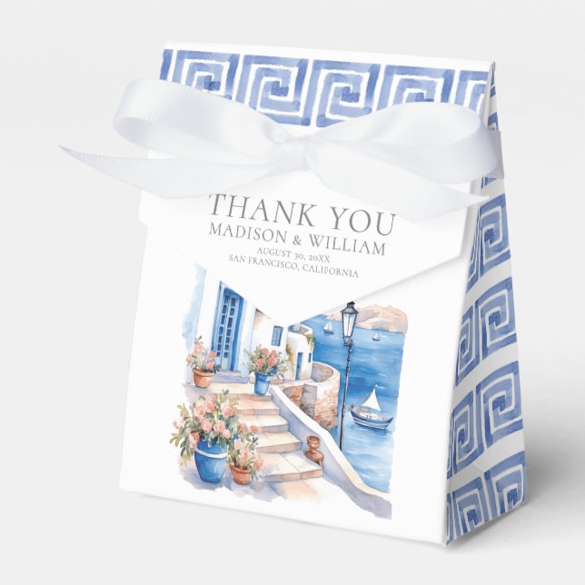 Santorini Griechenland Hochzeit Personalisiert Min Geschenkschachtel (Vorderseite)