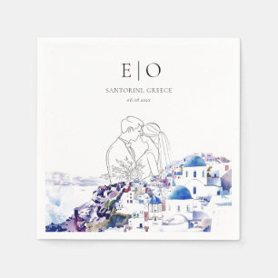 Santorini Griechenland Hochzeitsommer Serviette