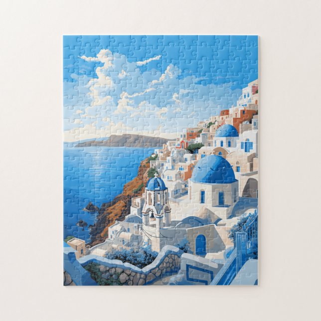 Santorini Griechenland Icona Island Reisen Kunst,  Puzzle (Vertikal)