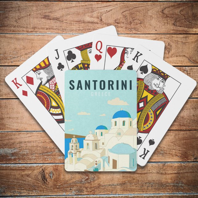 Santorini Griechenland Insel Vintage Reise Souveni Spielkarten (Von Creator hochgeladen)