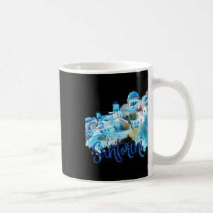 Santorini Griechenland Insel Wasserfarben Souvenir Kaffeetasse