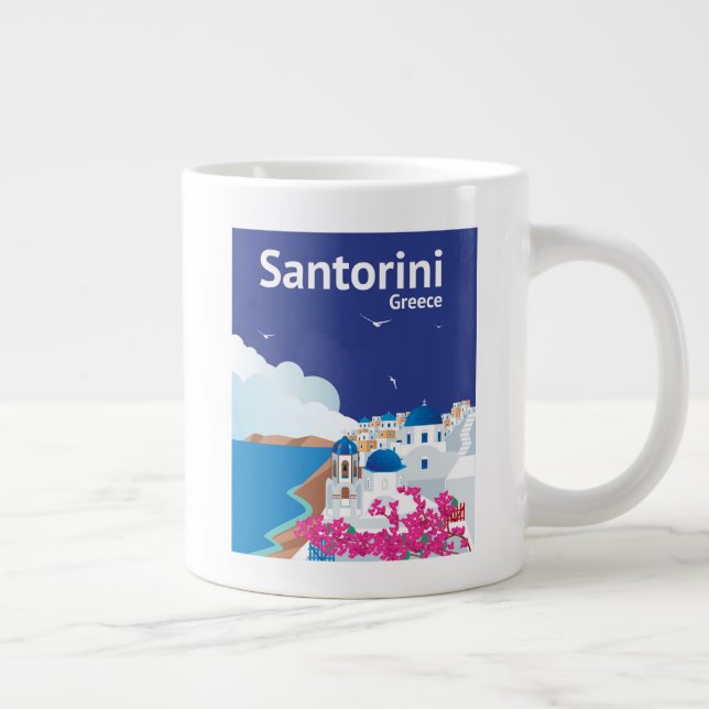Santorini Griechenland Jumbo-Tasse (Rechts)