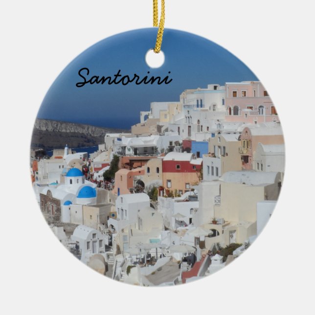 Santorini, Griechenland Keramik Ornament (Vorne)