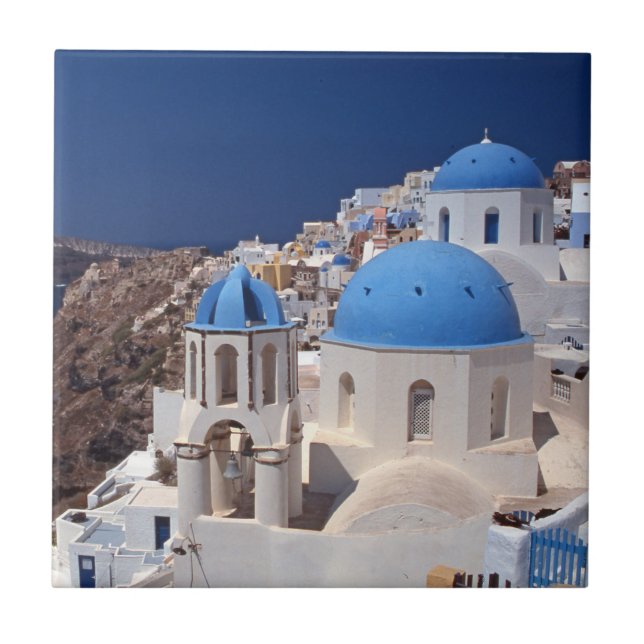 Santorini Griechenland Keramik Tile Fliese (Vorderseite)
