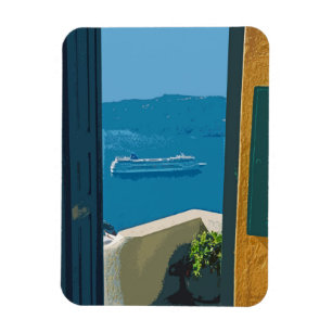 Santorini, Griechenland Kreuzfahrtschiff Magnet