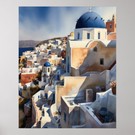 Santorini Griechenland Landschaft Reisen Kunst dru Poster