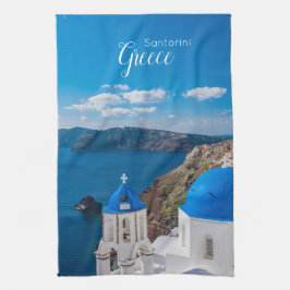 Santorini Griechenland Landschaftlich Griechisches Geschirrtuch