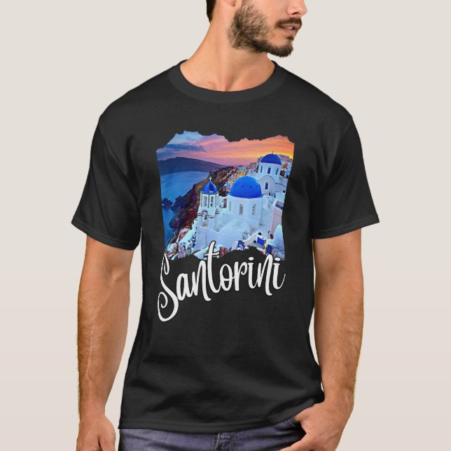 Santorini Griechenland Malereireise Souvenir für M T-Shirt (Vorderseite)