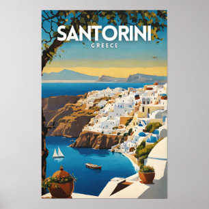 Santorini Griechenland Nostalgische Reise Poster