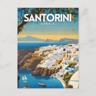 Santorini Griechenland Nostalgische Reise Postkarte